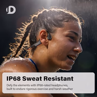 Bone Conduction Headphones, Open Ear Headphones Wireless Earphones, 32GB MP3, 8 Hours Playtime, Bluetooth 5.3, IP68 Waterproof Earphones for Running and Fitness Workout - Red thumbnail 4