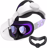 SUPERUS Head Strap & Silicone Face Cover Pad Compatible with Oculus/Meta Quest 2 Accessories, Enhanced Comfort, and Keep Your VR Headset Sweat-Free (Black) thumbnail 1