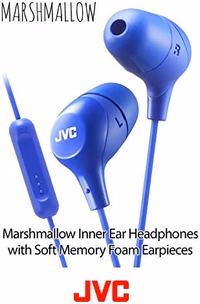 JVC Memory Foam Earbud Marshmallow Memory Foam Earbud with Mic White (HAFX38MW) thumbnail 2
