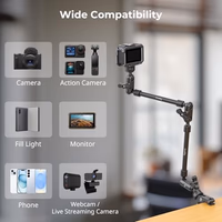 SMALLRIG 22" Magic Arm Clamp, Overhead Phone Mount Holder Stand, Flexible Desk Camera Mount, Articulating Friction Boom Arm, for POV Shot, Filming, Light, Webcam, Action Camera thumbnail 4