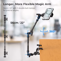SMALLRIG 22" Magic Arm Clamp, Overhead Phone Mount Holder Stand, Flexible Desk Camera Mount, Articulating Friction Boom Arm, for POV Shot, Filming, Light, Webcam, Action Camera thumbnail 3