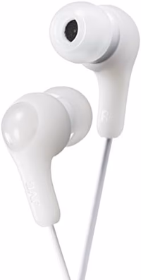 JVC Gumy in Ear Earbud Headphones, Powerful Sound, Comfortable and Secure Fit, Silicone Ear Pieces S/M/L - HAFX7W White thumbnail 1