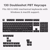 Glorious Gaming - GPBT Basics (PBT Keycaps), Classic Black, No Fade Dye-Sublimated, for Custom Mechanical Keyboards, Fits 100%, 75% 65% 60%, Fits ANSI & ISO, Supports Windows & macOS - English (US) thumbnail 2
