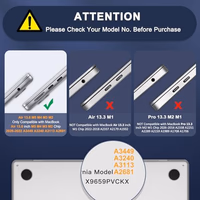 MOSISO Compatible with MacBook Air 13 inch Case M5 2026 M4 2025 M3 M2 2024-2022 A3449 A3240 A3113 A2681, Hard Shell&Keyboard Cover&Screen Film&Pouch for MacBook Air 13.6 inch Case, Imperial Purple thumbnail 2