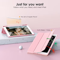 VIKESI for iPad 6th / 5th Generation 9.7 inch Case (2018/2017), iPad Air 2 & 1 (2014/2013) Case, Clear Back, Smart Cover [Built-in Pencil Holder, Auto Sleep/Wake] - Pink thumbnail 5