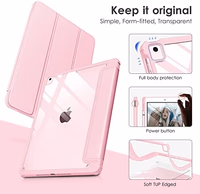 VIKESI for iPad 6th / 5th Generation 9.7 inch Case (2018/2017), iPad Air 2 & 1 (2014/2013) Case, Clear Back, Smart Cover [Built-in Pencil Holder, Auto Sleep/Wake] - Pink thumbnail 3