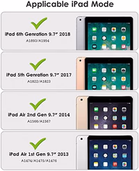 VIKESI for iPad 6th / 5th Generation 9.7 inch Case (2018/2017), iPad Air 2 & 1 (2014/2013) Case, Clear Back, Smart Cover [Built-in Pencil Holder, Auto Sleep/Wake] - Pink thumbnail 2