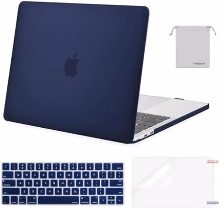 MOSISO Compatible with MacBook Pro 13 inch Case M2 2026 2025 2024 2023 2022-2016 A2338 M1 A2251 A2289 A2159 A1989 A1708 A1706, Plastic Hard Shell&Keyboard Cover&Screen Film&Storage Bag, Navy Blue