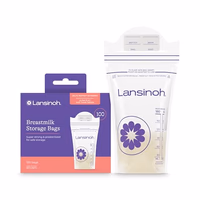 Lansinoh Breastmilk Storage Bags, 100 Count, Baby Essentials, Fast Freeze & Thaw Breast Milk Bags for Baby Bottle Feeding, Strength & Stretch, 6 Ounce thumbnail 1