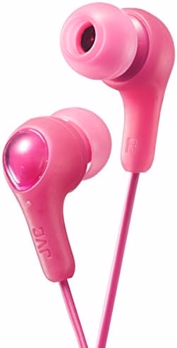 JVC Gumy in Ear Earbud Headphones, Powerful Sound, Comfortable and Secure Fit, Silicone Ear Pieces S/M/L - HAFX7P Pink, 1 Count (Pack of 1)