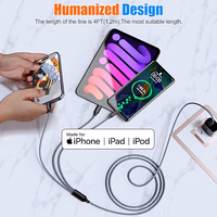 Multi Charging Cable 6ft 2Pack 3 in 1 Charger Cord, Multiple Rapid Nylon Braided Cable USB Charging Cable Multi Phone Charger Cord with Type C Micro Lightning USB Connectors for Cell Phones thumbnail 5