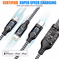 Multi Charging Cable 6ft 2Pack 3 in 1 Charger Cord, Multiple Rapid Nylon Braided Cable USB Charging Cable Multi Phone Charger Cord with Type C Micro Lightning USB Connectors for Cell Phones thumbnail 4