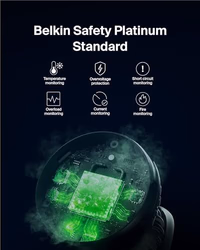 Belkin MagSafe-Compatible 3-in-1 Wireless Charger Stand 15W - Qi2-Certified Wireless Charging Station, Fast Charging of iPhone 16, AirPods, & Apple Watch - 36W Included - Black thumbnail 4