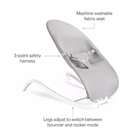 Munchkin Spring Baby Bouncer and Rocker Seat, Lightweight 2-in-1 Design, Travel Essential for Newborn, 3 Recline Positions, Grey thumbnail 3