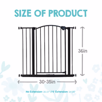 Regalo 36" Extra Tall Home Accent Arch Baby Gate for Doorways & Bottom of Stairs, Pressure Mount for Babies, Toddlers & Pets, Ages 6-24 Months, Tested & Safe, brown thumbnail 4