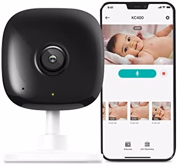 Kasa 2K+ Indoor Wired Security Camera - Works as a Baby Monitor & Pet Camera, Person/Motion/Baby Cry Detection, 2-Way Audio, Night Vision, Subscription-Free Local Storage or Optional Cloud, KC400