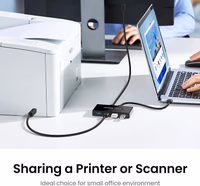 UGREEN USB Switch Selector 2 Computers Sharing 4 USB Devices USB 2.0 Peripheral Switcher Box Hub for Mouse Keyboard Scanner Printer PCs with One-Button Swapping and 2 Pack USB A to A Cable thumbnail 4