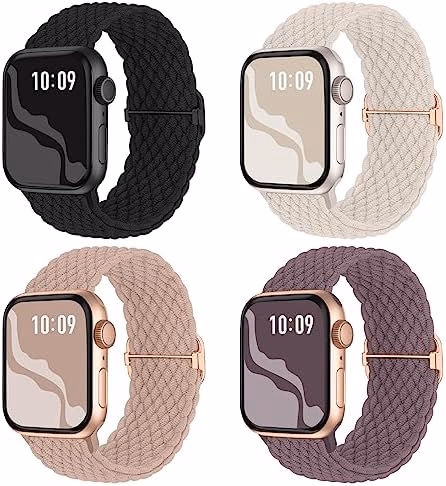 Braided Stretchy Solo Loop Compatible for Apple Watch Band 38mm 40mm 41mm 42mm 44mm 45mm 46mm 49mm for Women Men, Nylon Elastic Straps Wristbands for iWatch Series 11/10 9 8 7 6 5 4 3 SE/Ultra 3 2 1