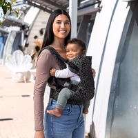 Infantino Flip 4-in-1 Convertible Baby Carrier, Adjustable, Ergonomic Hands Free Babywearing, Registry Essential, Carrier for Newborn to Toddler, Black & Gray Leopard thumbnail 2