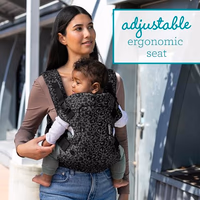 Infantino Flip 4-in-1 Convertible Baby Carrier, Adjustable, Ergonomic Hands Free Babywearing, Registry Essential, Carrier for Newborn to Toddler, Black & Gray Leopard thumbnail 5