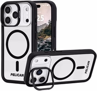 Pelican Protector iPhone 17 Pro Case with Camera Stand [MagSafe Compatible] Rugged Magnetic Phone Case with 16ft Military-Grade Drop Protection - Heavy Duty Phone Cover for iPhone 17 Pro - Clear thumbnail 1
