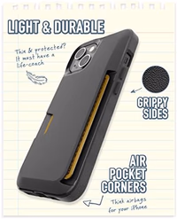 Smartish® iPhone 13 Wallet Case - Wallet Slayer Vol. 1 [Slim + Protective] Credit Card Holder - Drop Tested Hidden Card Slot Cover Compatible with Apple iPhone 13 - Black Tie Affair thumbnail 3