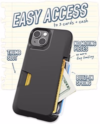 Smartish® iPhone 13 Wallet Case - Wallet Slayer Vol. 1 [Slim + Protective] Credit Card Holder - Drop Tested Hidden Card Slot Cover Compatible with Apple iPhone 13 - Black Tie Affair thumbnail 2