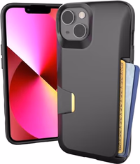 Smartish® iPhone 13 Wallet Case - Wallet Slayer Vol. 1 [Slim + Protective] Credit Card Holder - Drop Tested Hidden Card Slot Cover Compatible with Apple iPhone 13 - Black Tie Affair thumbnail 1