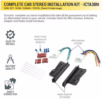Scosche ICTA3BN Double DIN Radio Install Dash Kit and Harness Compatible with Select 2000-2017 Scion, Subaru and Toyota Vehicles - Complete Basic Car Stereo Installation Kit - Does Not Retain SWC thumbnail 2