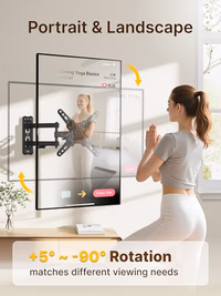 monTEK Full Motion TV Wall Mount Bracket for Most 13-43 Inch LED LCD Flat Screen TVs & Monitors, Swivel Tilt Extension Rotation with Articulating Arms, TV Mount Max VESA 200x200mm, up to 44lbs thumbnail 2