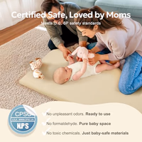 Baby Mat for Floor, Thick Soft Non-Toxic Vegan Leather Baby Play Mat, Waterproof Foam Play Mat, Padded Play Mat for Baby, 50x50 Playpen Mat, Infant Playmat for Baby Girls and Boys, Beige thumbnail 5