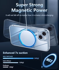 FNTCASE for iPhone 15 Case Clear: iPhone 14/13 Case Magnetic Phone Cases with Screen Protector Compatible with Magsafe Slim Anti Yellowing Rugged Protective Transparent Cell Cover (A-Clear) thumbnail 3