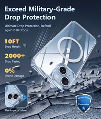 FNTCASE for iPhone 15 Case Clear: iPhone 14/13 Case Magnetic Phone Cases with Screen Protector Compatible with Magsafe Slim Anti Yellowing Rugged Protective Transparent Cell Cover (A-Clear) thumbnail 4