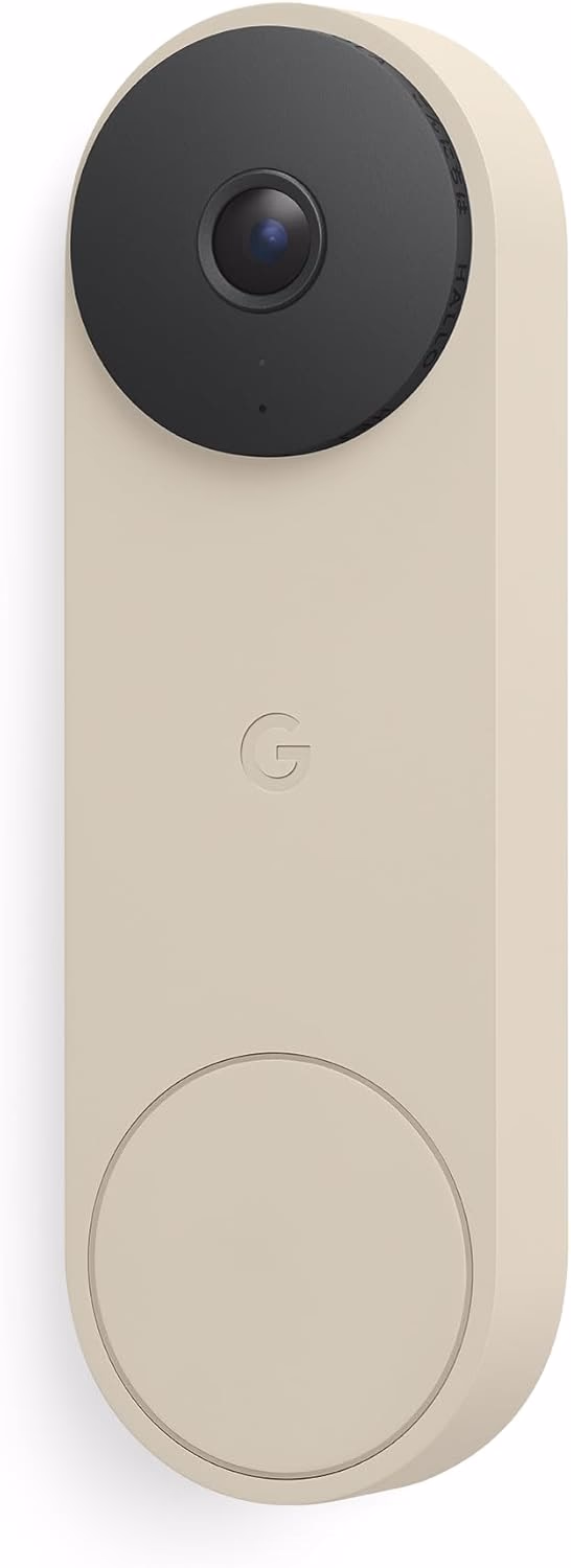 Google Nest Doorbell (Wired, 3rd Gen) - 2K Video and Gemini, Live View, Night Vision, 2-Way Audio - Works with Google Home - 2025 Model - Linen