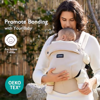 Momcozy Baby Carrier - Ergonomic, Cozy and Lightweight Carrier for 7-45lbs, Effortless to Put On, Ideal for Hands-Free Parenting, Enhanced Lumbar Support, Purehug for Infant to Toddler, Khaki thumbnail 2