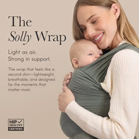 Solly Baby Wrap, Buttery-Soft Baby Carrier Newborn to Toddler 8-25 Lbs., Lightweight & Hands-Free Infant Sling Wrap, Breathable Summer Carrier, Baby Wearing & Postpartum Essential, New Mom Gift, Black thumbnail 2