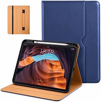 DTTO for iPad (A16) 11th Generation Case 11 Inch 2025, iPad 10th Generation Case 10.9 Inch 2022, Premium Leather Business Folio Stand Cover with Pencil Holder - Auto Wake/Sleep, Navy Blue thumbnail 1