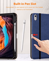 DTTO for iPad (A16) 11th Generation Case 11 Inch 2025, iPad 10th Generation Case 10.9 Inch 2022, Premium Leather Business Folio Stand Cover with Pencil Holder - Auto Wake/Sleep, Navy Blue thumbnail 4