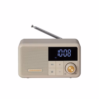 Crosley CR1121A-PB Cooper Retro AM/FM Radio, Portable Bluetooth Speaker with Aux Input and LED Display, Pebble thumbnail 1