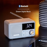 Crosley CR1121A-PB Cooper Retro AM/FM Radio, Portable Bluetooth Speaker with Aux Input and LED Display, Pebble thumbnail 4