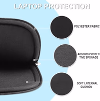 Laptop Sleeve Case 14 inch, Shockproof Protective Laptop Cover Briefcase Carrying Computer Bag with Accessory Pocket Portable Computer Sleeve for 14" MacBook, HP, Dell, Lenovo, Acer, Black thumbnail 4