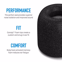 Comply Memory Foam Replacement Earbud Tips for Beats Fit Pro & Beats Studio Buds | Ultimate Comfort, Secure Fit, Superior Noise Isolation | Black (S/M/L) (3 Pairs) thumbnail 3