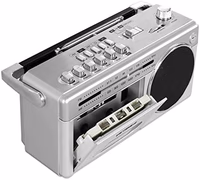 Victrola VBB-25-SLV Mini Bluetooth Boombox with Cassette Player, Recorder and Am/FM Radio, Silver thumbnail 3