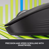Logitech Signature M550 L Full Size Wireless Mouse - for Large Sized Hands, 2-Year Battery, Silent Clicks, Bluetooth, Multi-Device Compatibility - Black thumbnail 2