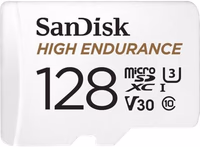 SanDisk 128GB High Endurance Video MicroSDXC Card with Adapter for Dash Cam and Home Monitoring systems - C10, U3, V30, 4K UHD, Micro SD Card - SDSQQNR-128G-GN6IA thumbnail 1