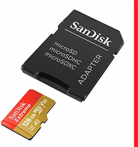 SanDisk 128GB Extreme microSDXC UHS-I Memory Card with Adapter - Up to 190MB/s, C10, U3, V30, 4K, 5K, A2, Micro SD Card - SDSQXAA-128G-GN6MA thumbnail 2