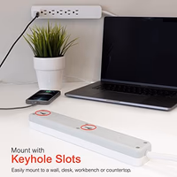 GE Pro 6-Outlet Surge Protector, 2 Ft Extension Cord, 620 Joules, Power Strip, Flat Plug, Integrated Circuit Breaker, Wall Mount, UL Listed, White, 40532 thumbnail 4