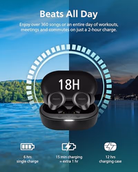 Philips TAT1219 True Wireless Bluetooth Earbuds - 18 Hours Play Time, Dynamic Bass, Clear Calls, IPX4 Water Resistant, Black thumbnail 4