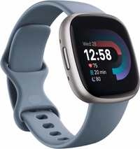 Fitbit Versa 4 Fitness Smartwatch with Daily Readiness, GPS, 24/7 Heart Rate, 40+ Exercise Modes, Sleep Tracking and more, Waterfall Blue/Platinum, One Size (S & L Bands Included) thumbnail 1