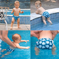 ALVABABY Swim Diapers 2pcs Baby & Toddler Snap One Size Reusable Adjustable Baby Boys' Swim Diapers for Swimming Lessons SW18-21 thumbnail 3